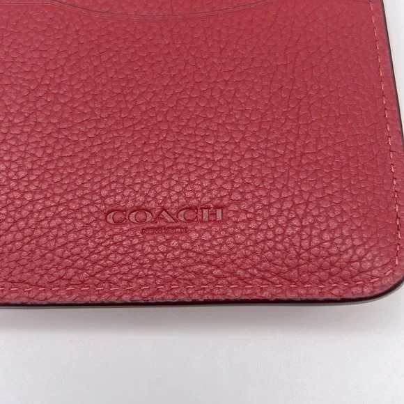 Coach CJ866 Essential Phone Wallet Brass/Enamel Red - Picture 4 of 14